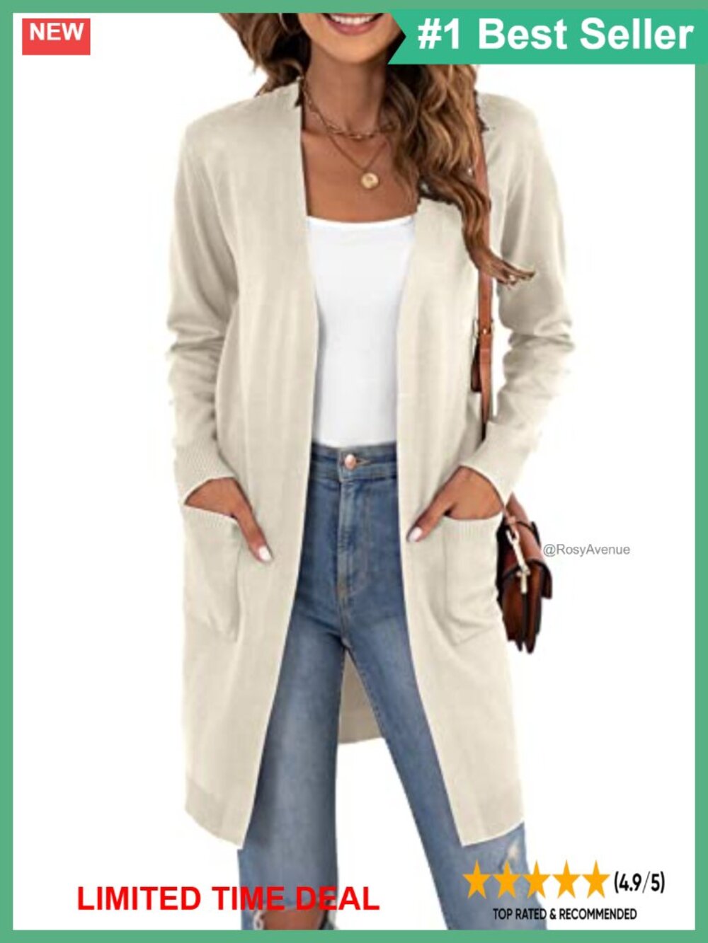 Women's Long Sleeve Open Front Knit Cardigan Sweater Soft Lightweight Outwear